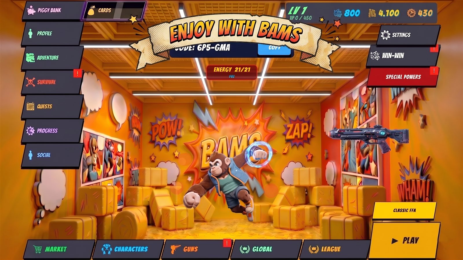 BAMS main game lobby