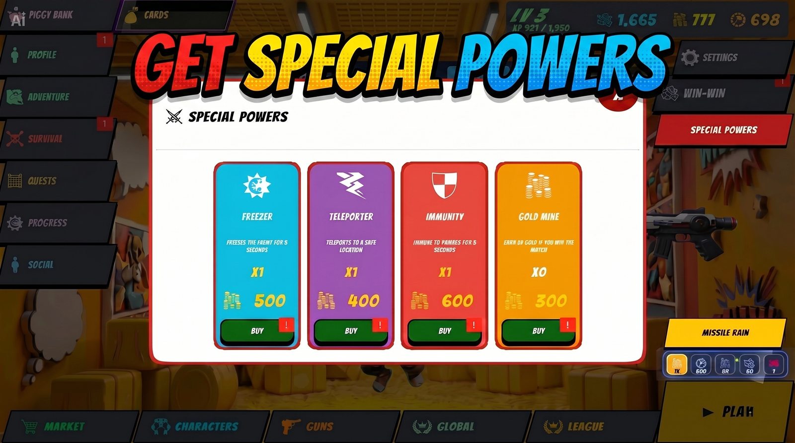 BAMS game menu